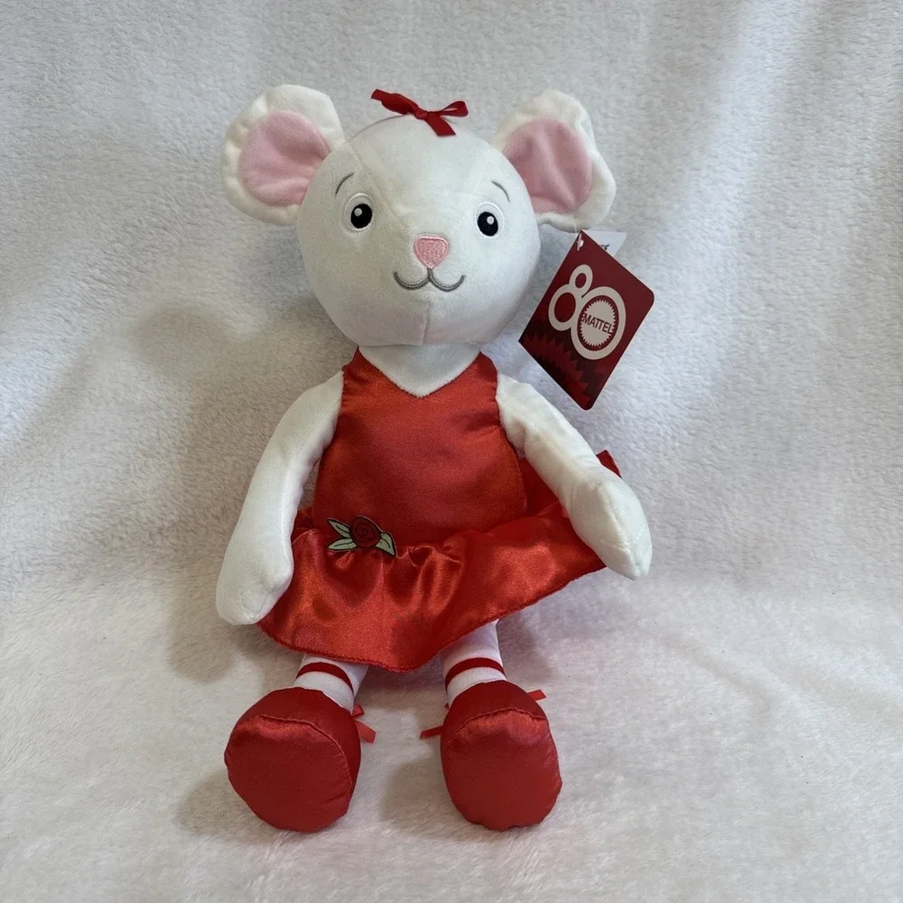 NWT Angelina Ballerina Mattel Kohl's Cares White Mouse Plush Red Dress JHD1-8007